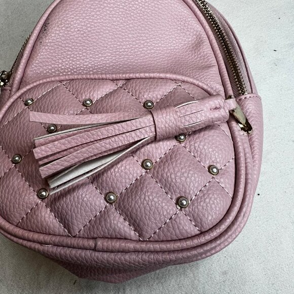Pink Quilted Mini Backpack With Tassel Accents & Adjustable Strap By Claires - Picture 16 of 16